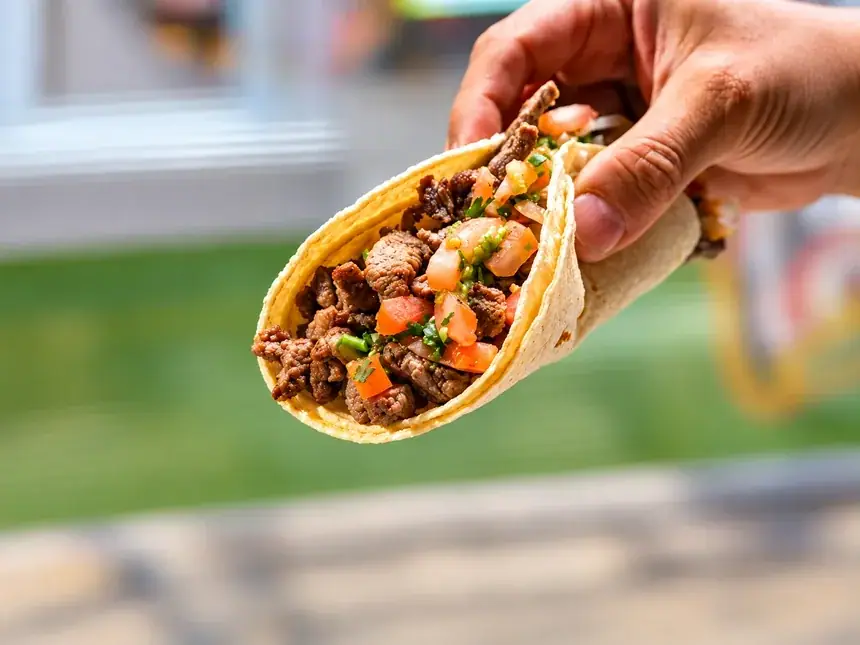 Carne asada taco at Taco Star Hampden in Denver